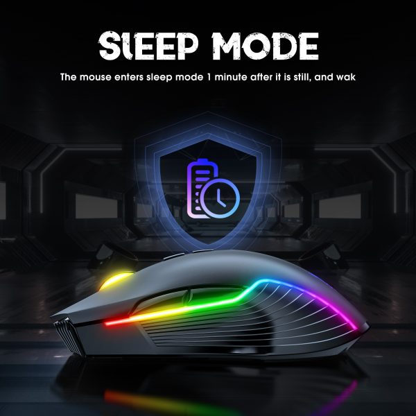 ONIKUMA CW905 2.4G Wireless Rechargeable Gaming Mouse, Black - Image 6