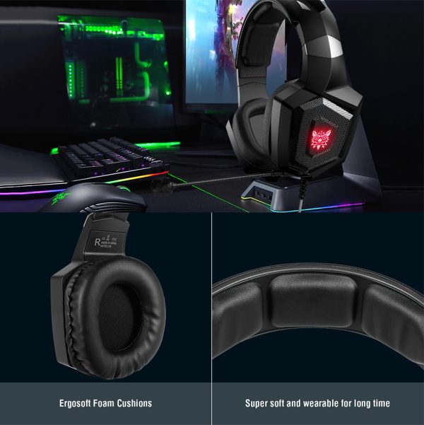 ONIKUMA K8 Wired Stereo Gaming Headphone, Black - Image 6