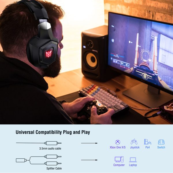 ONIKUMA K8 Wired Stereo Gaming Headphone, Black - Image 2