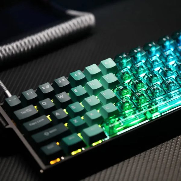 Ajazz ALUX 60 Ultra HE Aluminum Keyboard, Transparent Green - Image 2