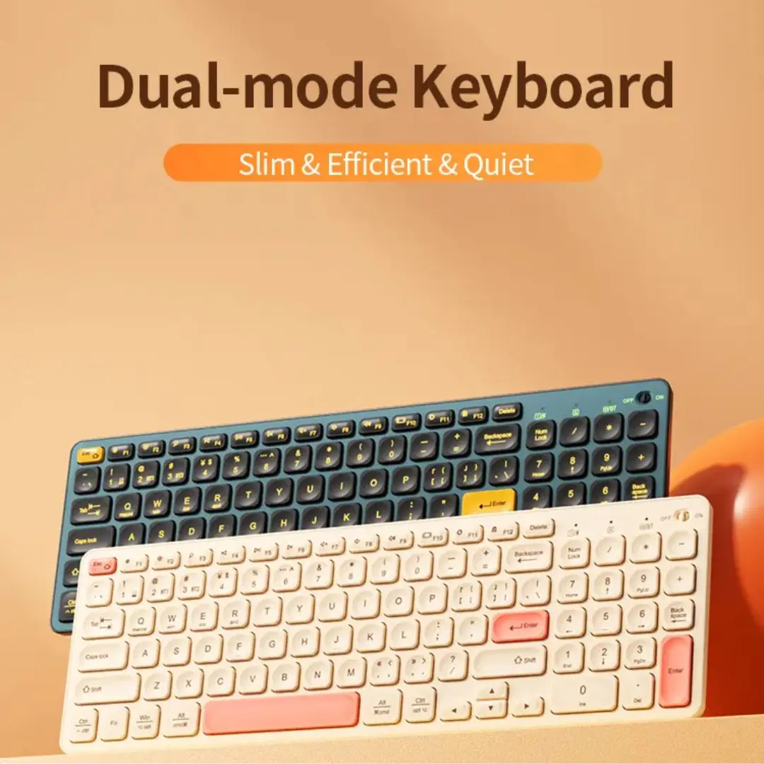 BOW HD305CL-2 Dual Mode Rechargeable Wireless Keyboard, Cyan Blue 10 BOW HD305CL-2 Dual Mode Rechargeable Wireless Keyboard, Cyan Blue - Image 10