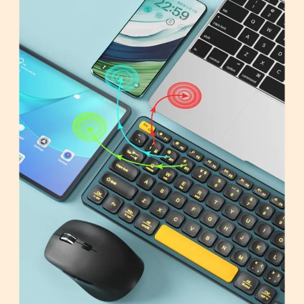 BOW HD305CL-2 Dual Mode Rechargeable Wireless Keyboard, Cyan Blue - Image 8