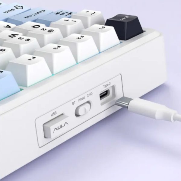 AULA F75 MAX Tri-Mode Wireless Gasket Mechanical Keyboard with TFT Screen and Knob, Glacier Blue - Image 4