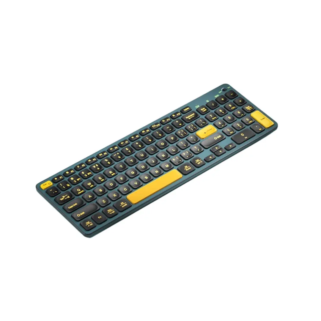 BOW HD305CL-2 Dual Mode Rechargeable Wireless Keyboard, Cyan Blue 2 BOW HD305CL-2 Dual Mode Rechargeable Wireless Keyboard, Cyan Blue - Image 2