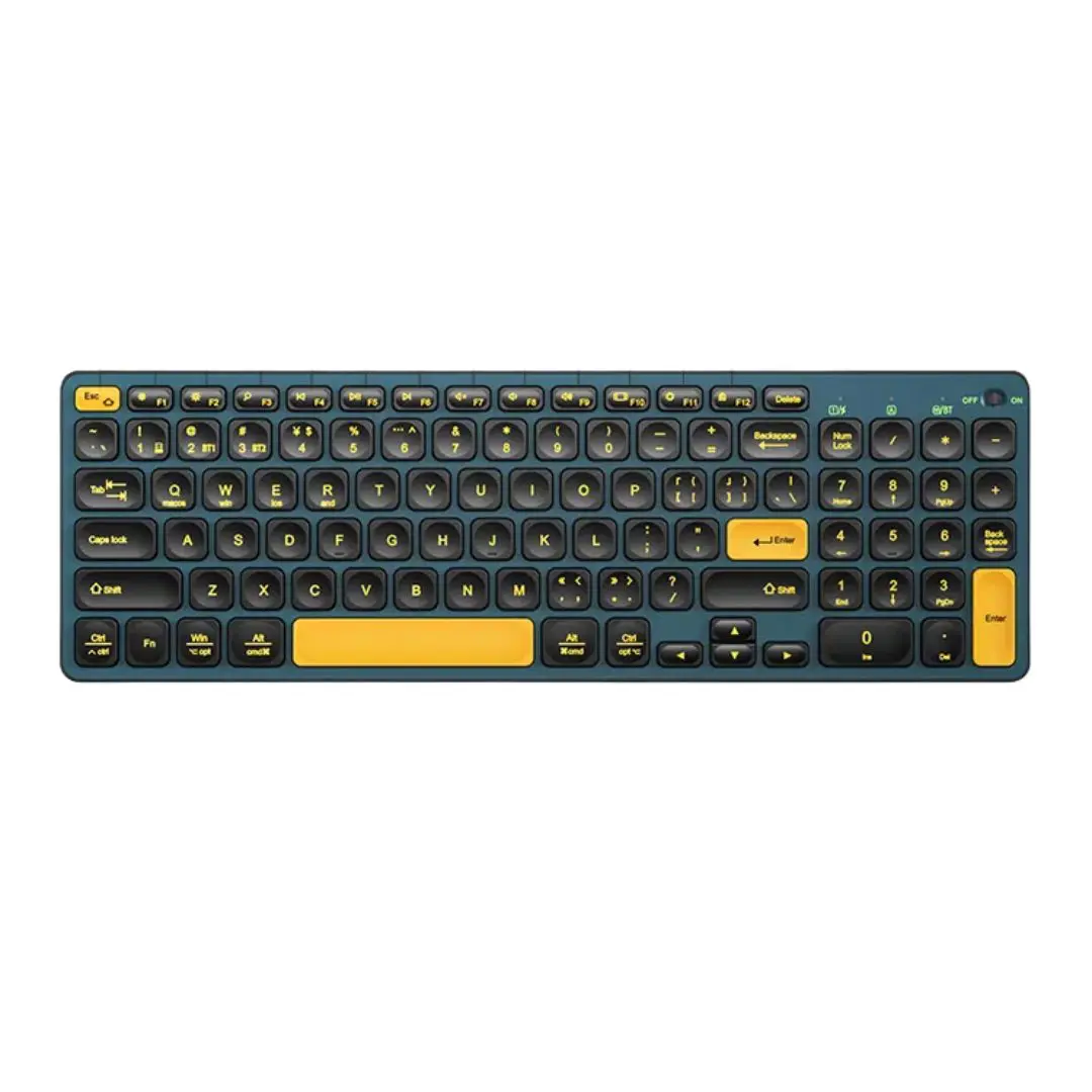 BOW HD305CL-2 Dual Mode Rechargeable Wireless Keyboard, Cyan Blue 1 BOW HD305CL-2 Dual Mode Rechargeable Wireless Keyboard, Cyan Blue