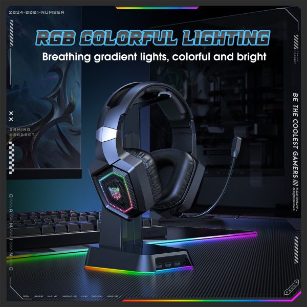 ONIKUMA GT806 Tri-Mode Wireless Gaming Headphone, Black - Image 7