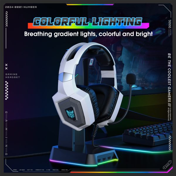 ONIKUMA K8 Wired Stereo Gaming Headphone, White - Image 7