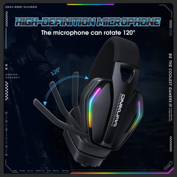 ONIKUMA GT826 Tri-Mode Wireless Gaming Headphone - Image 8
