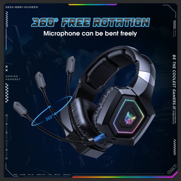 ONIKUMA GT806 Tri-Mode Wireless Gaming Headphone, Black - Image 8