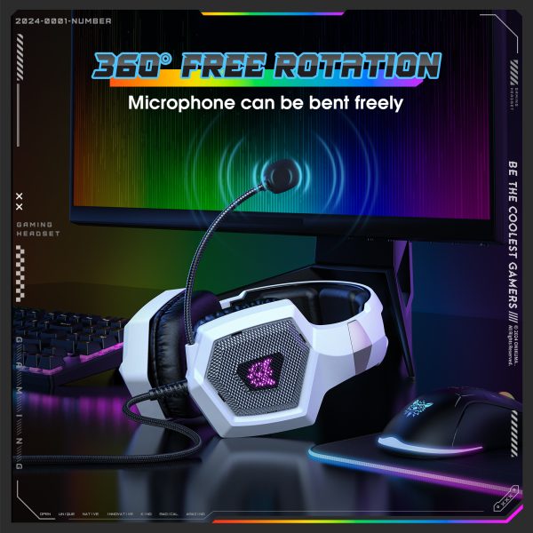ONIKUMA K8 Wired Stereo Gaming Headphone, White - Image 8