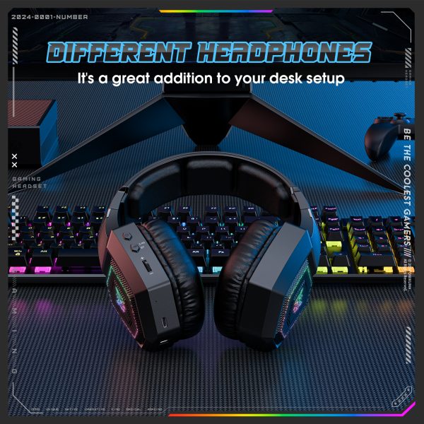 ONIKUMA GT806 Tri-Mode Wireless Gaming Headphone, Black - Image 9