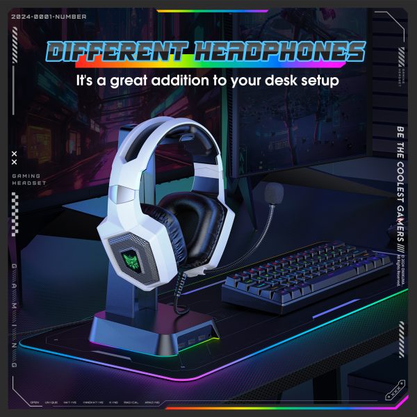 ONIKUMA K8 Wired Stereo Gaming Headphone, White - Image 2