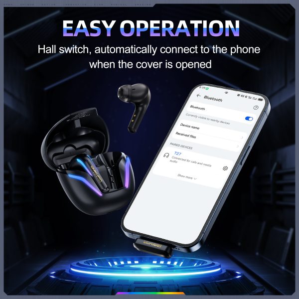 ONIKUMA T27 2.4G Wireless Gaming Earbuds with ENC Mic, Black - Image 4