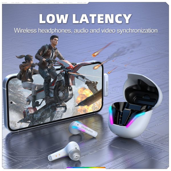 ONIKUMA T27 2.4G Wireless Gaming Earbuds with ENC Mic, White - Image 10