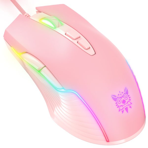 ONIKUMA CW905 Wired Gaming Mouse, Pink - Image 2