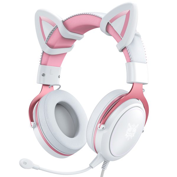 ONIKUMA X10 Stereo Wired Gaming Headset, White Pink
