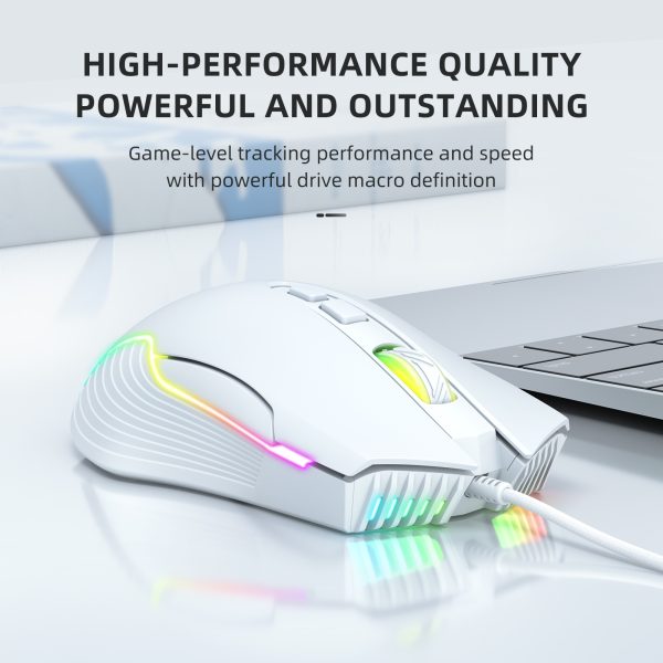 ONIKUMA CW905 Wired Gaming Mouse, White - Image 2