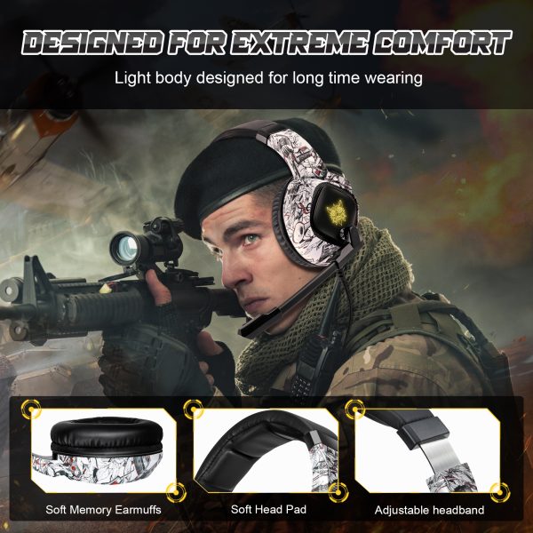 ONIKUMA K19 RGB Gaming Headphone, Camou-White - Image 7