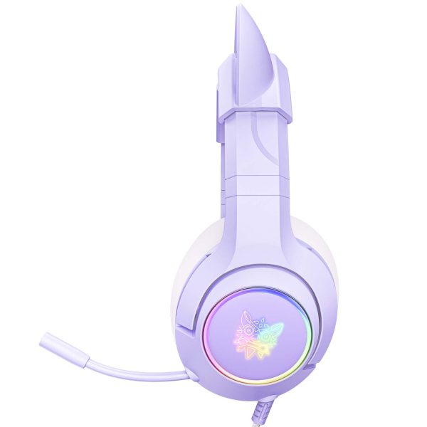 ONIKUMA K9 RGB Cat Ears Stereo Gaming Headset, Purple - Image 2