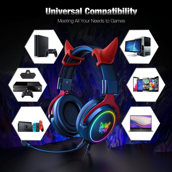 ONIKUMA X10 Stereo Wired Gaming Headset, Black - Image 2