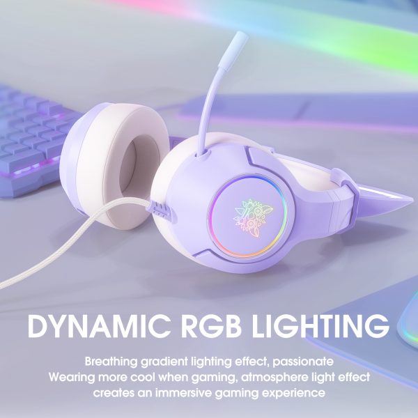 ONIKUMA K9 RGB Cat Ears Stereo Gaming Headset, Purple - Image 8