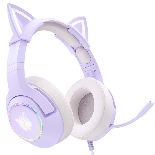 ONIKUMA K9 RGB Cat Ears Stereo Gaming Headset, Purple - Image 4