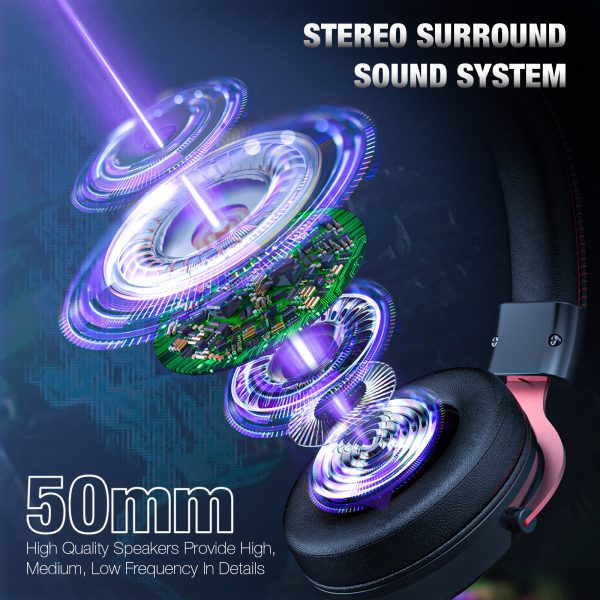 ONIKUMA X10 Stereo Wired Gaming Headset, Black - Image 5