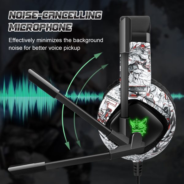 ONIKUMA K19 RGB Gaming Headphone, Camou-White - Image 3