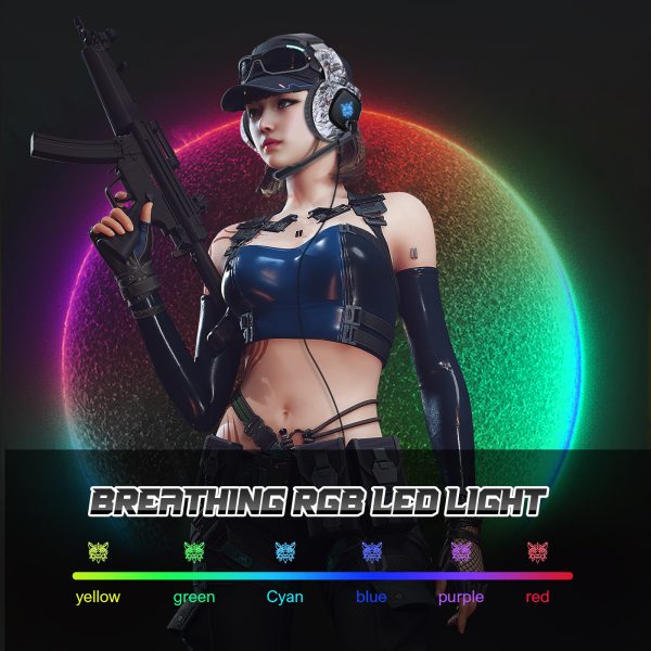 ONIKUMA K19 RGB Gaming Headphone, Camou-White - Image 4