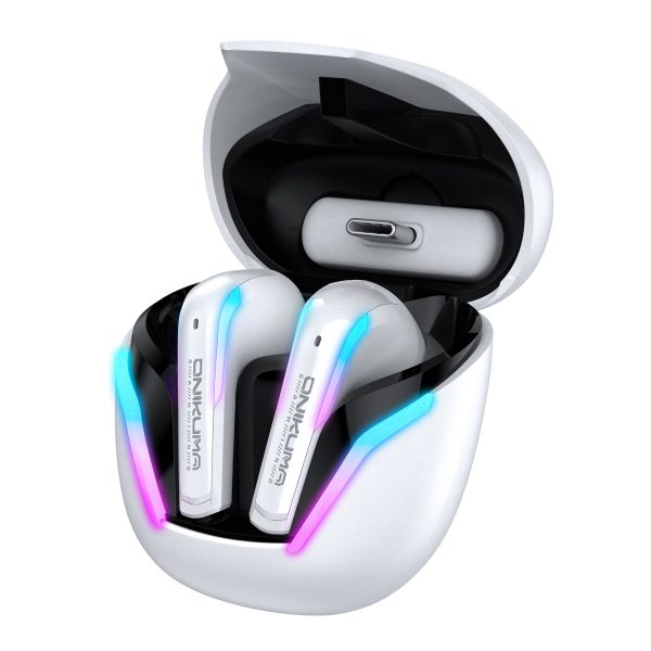 ONIKUMA T27 2.4G Wireless Gaming Earbuds with ENC Mic, White - Image 4