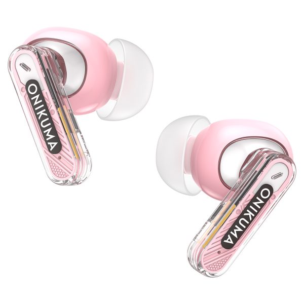ONIKUMA T5 in ear TWS Bluetooth ANC Earphones, Pink - Image 2