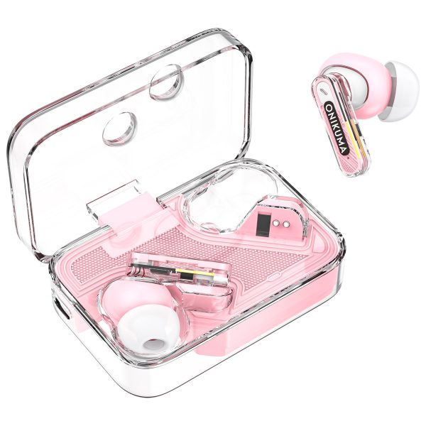 ONIKUMA T5 in ear TWS Bluetooth ANC Earphones, Pink - Image 3