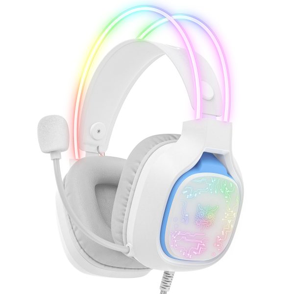 ONIKUMA X22 RGB Wired Gaming Headset, White