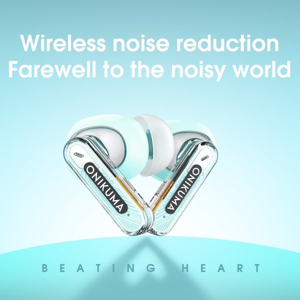 ONIKUMA T5 in ear TWS Bluetooth ANC Earphones, Blue - Image 3