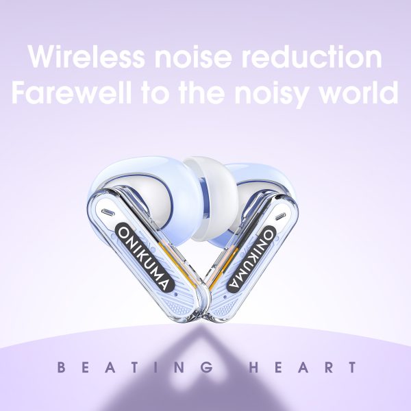 ONIKUMA T5 in ear TWS Bluetooth ANC Earphones, Purple - Image 6
