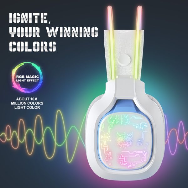 ONIKUMA X22 RGB Wired Gaming Headset, White - Image 3