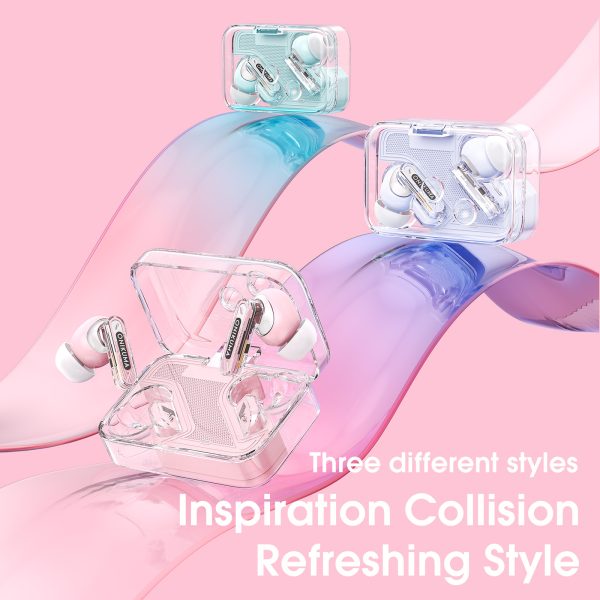 ONIKUMA T5 in ear TWS Bluetooth ANC Earphones, Pink - Image 7