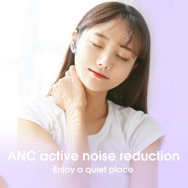 ONIKUMA T5 in ear TWS Bluetooth ANC Earphones, Purple - Image 8