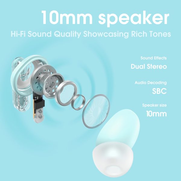ONIKUMA T5 in ear TWS Bluetooth ANC Earphones, Blue - Image 2