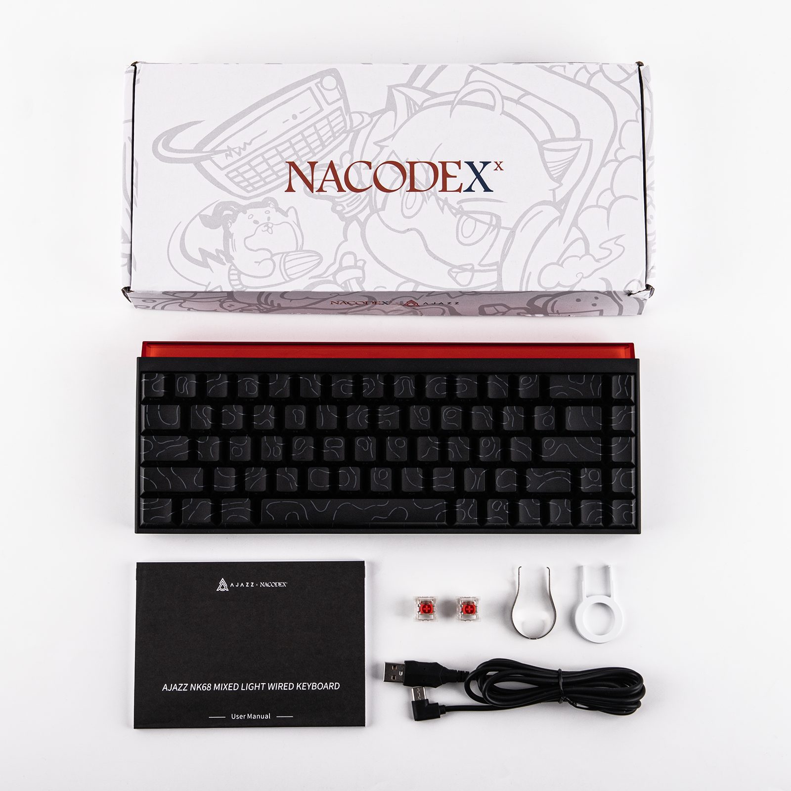 Ajazz NK68 Wired 68-Key Hot-Swappable Mechanical Keyboard, Black Contour 14 Ajazz NK68 Wired 68-Key Hot-Swappable Mechanical Keyboard, Black Contour - Image 14