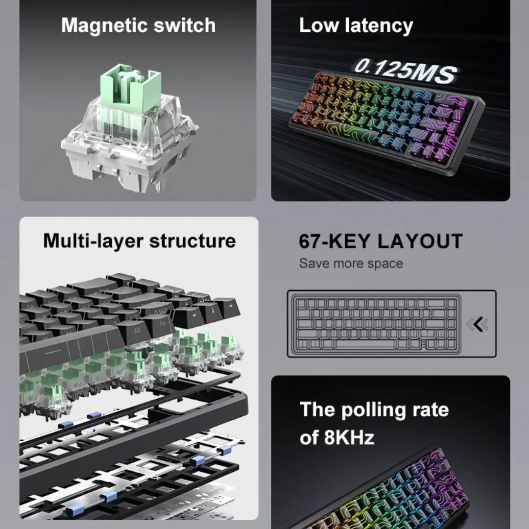 ONIKUMA G67 Hall Effect Wired RGB Magnetic Switch Gaming Keyboard 20 ONIKUMA G67 Hall Effect Wired RGB Magnetic Switch Gaming Keyboard - Image 20