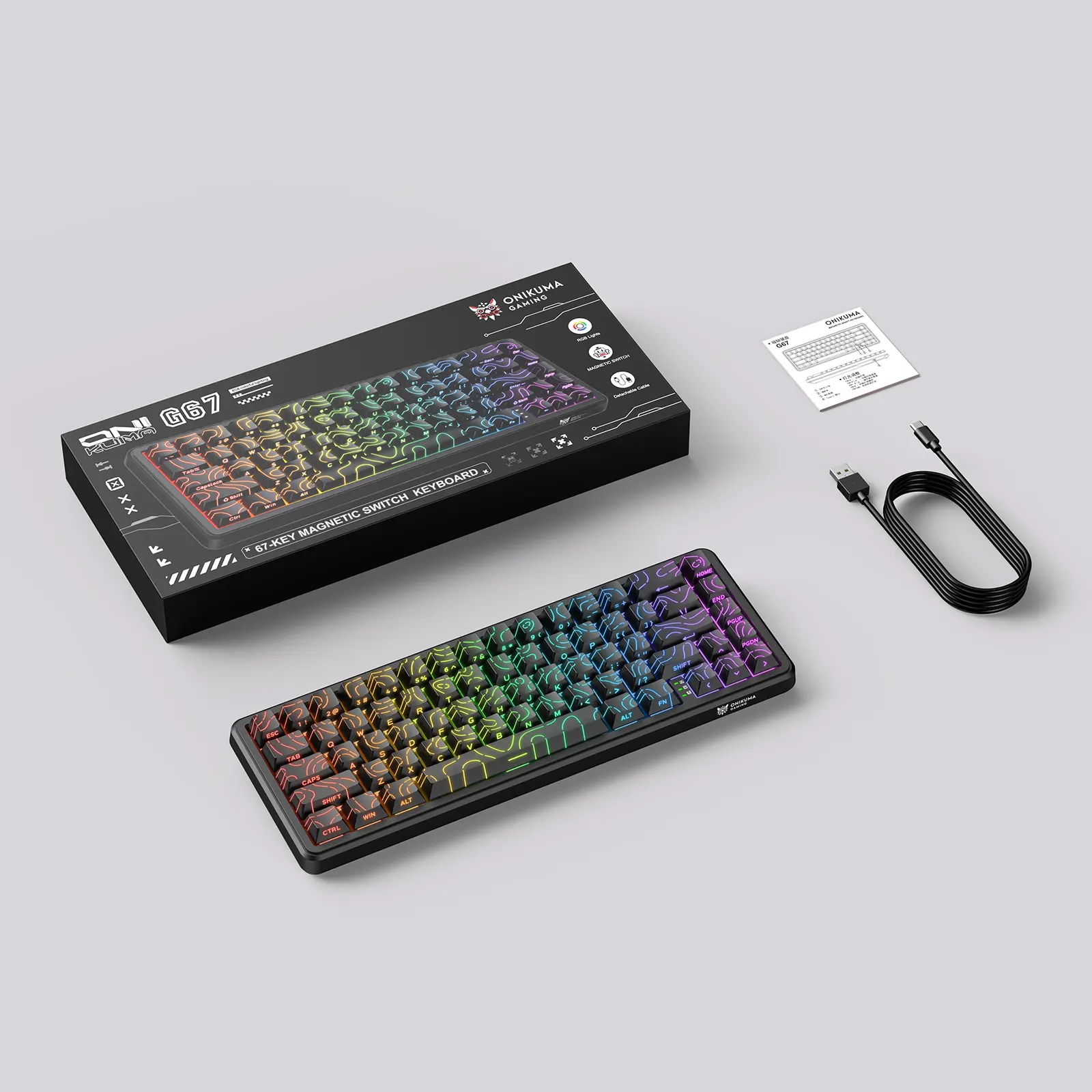 ONIKUMA G67 Hall Effect Wired RGB Magnetic Switch Gaming Keyboard 21 ONIKUMA G67 Hall Effect Wired RGB Magnetic Switch Gaming Keyboard - Image 21