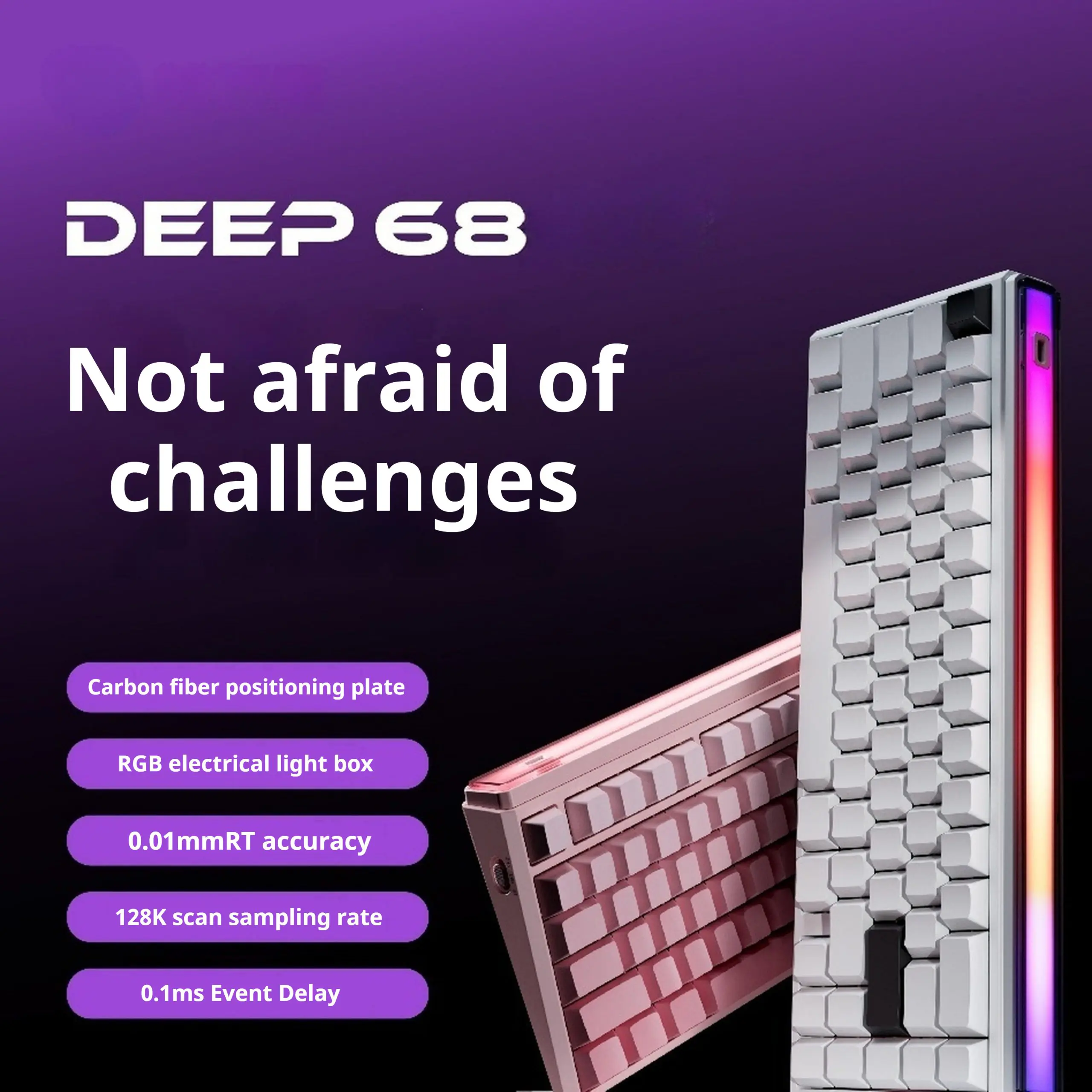 EWEADN DEEP68 HE Side-Engraved RGB Wired Magnetic Switch Gaming Keyboard, White 4 EWEADN DEEP68 HE Side-Engraved RGB Wired Magnetic Switch Gaming Keyboard, White - Image 4