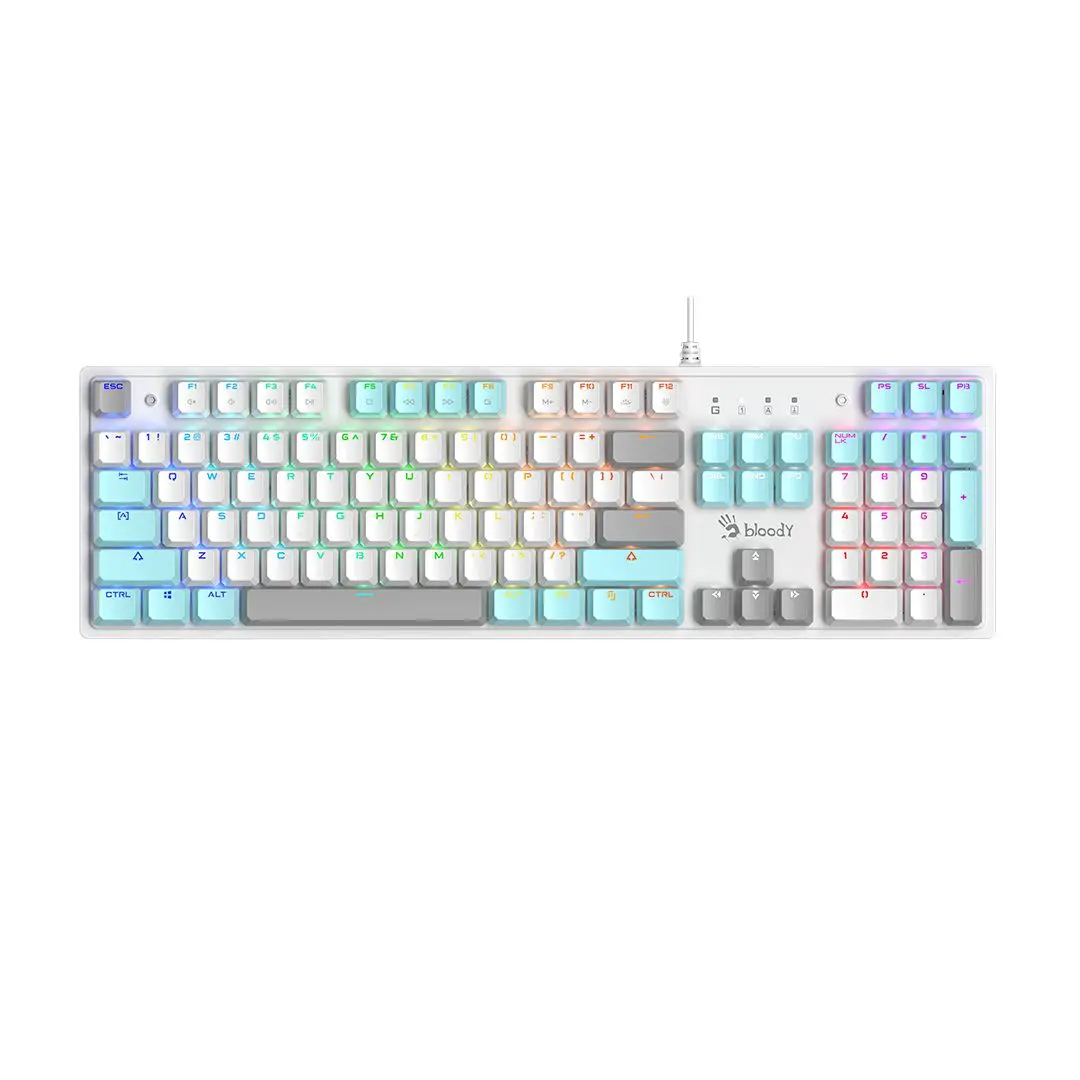 A4Tech Bloody S520N RGB Mechanical Gaming Keyboard, Icy White 1 A4Tech Bloody S520N RGB Mechanical Gaming Keyboard, Icy White