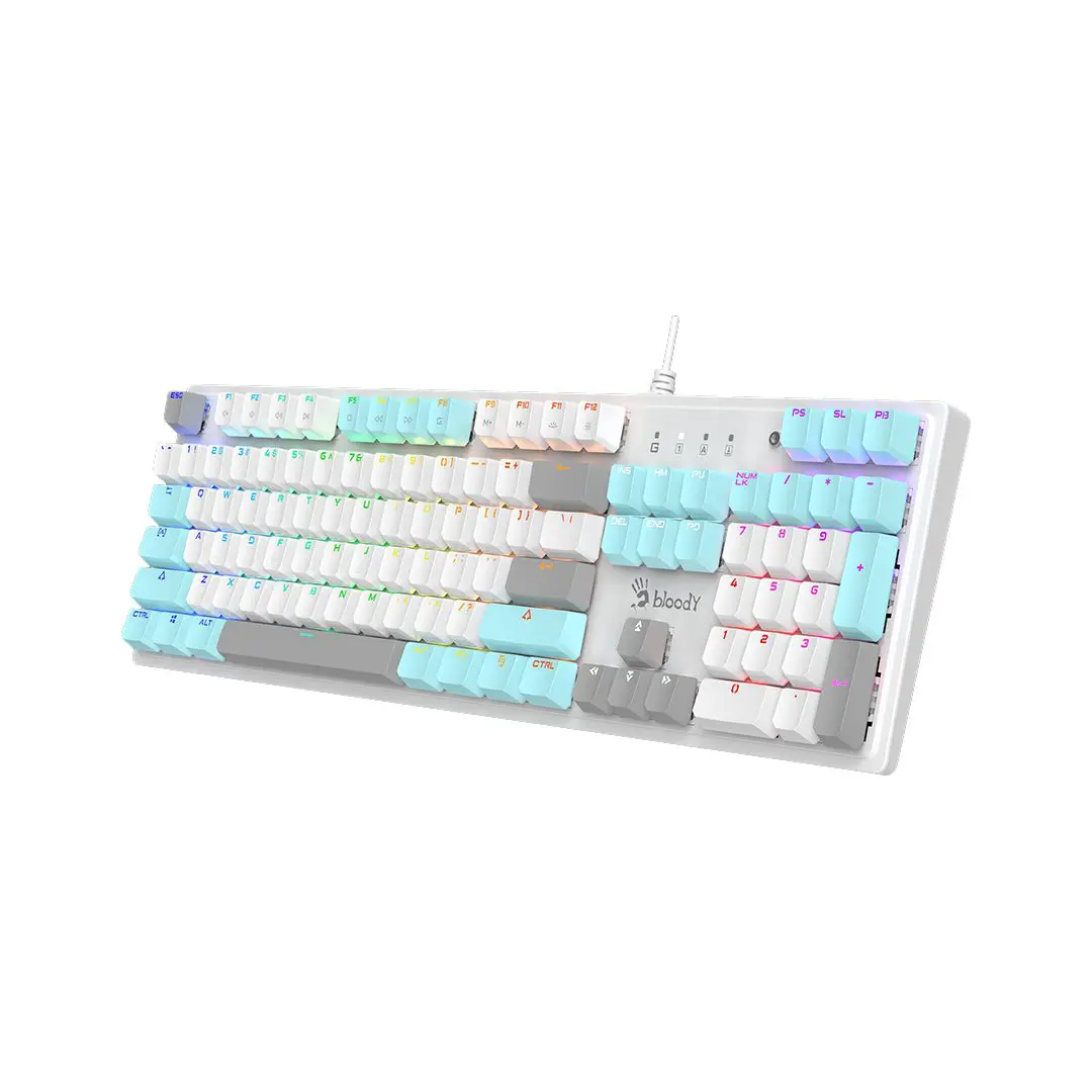 A4Tech Bloody S520N RGB Mechanical Gaming Keyboard, Icy White 3 A4Tech Bloody S520N RGB Mechanical Gaming Keyboard, Icy White - Image 3