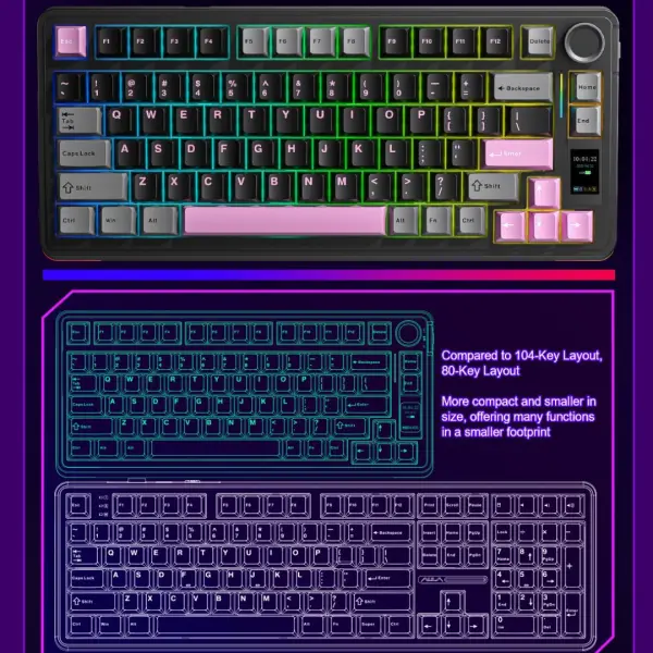 AULA S75 PRO Hot-Swappable Tri-Mode Wireless Mechanical Keyboard