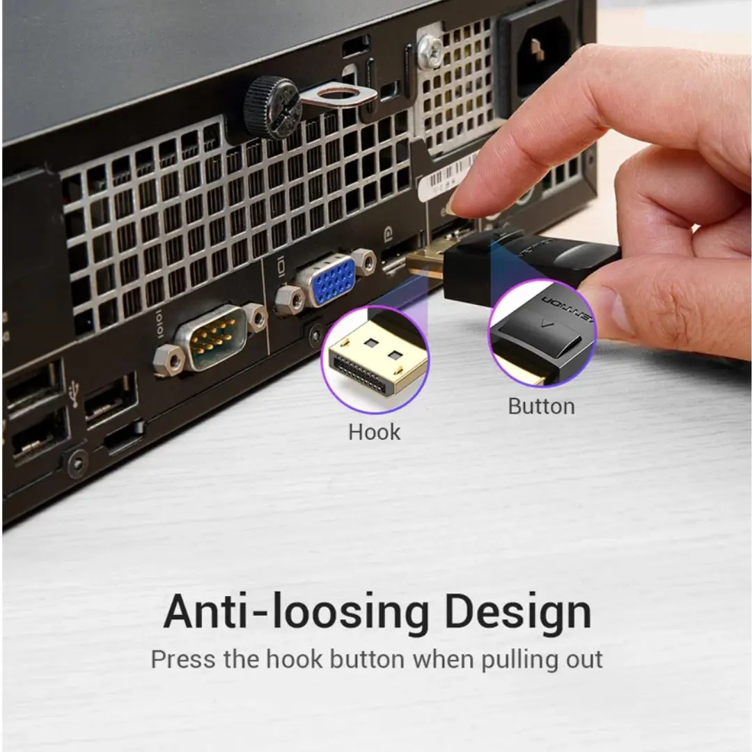 VENTION HADBH DP to HDMI Cable 2M Black 3 VENTION HADBH DP to HDMI Cable 2M Black - Image 3