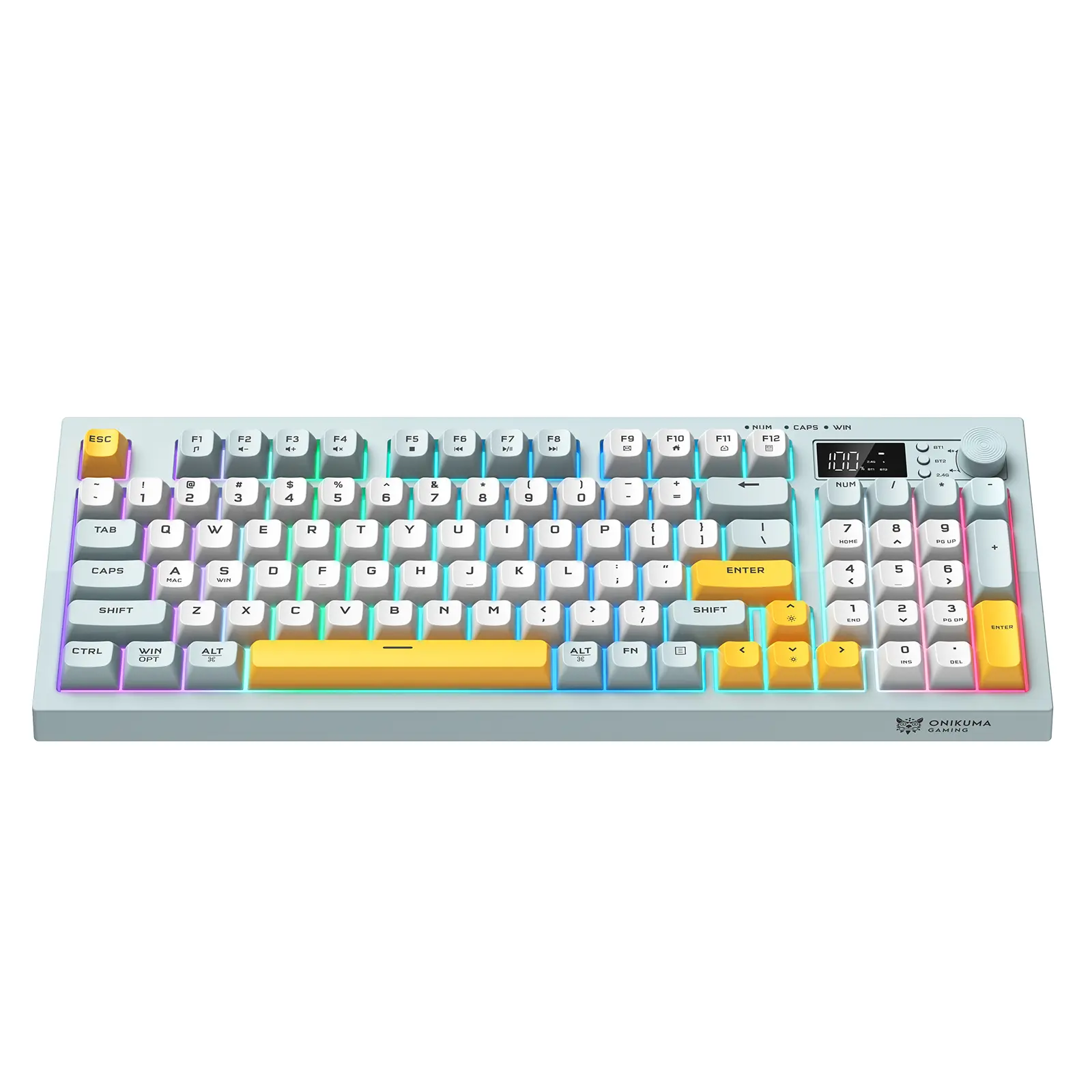 ONIKUMA G80 94 Keys Tri-Mode Wireless Membrane Keyboard with LCD Screen & Multifunction Knob 2 ONIKUMA G80 94 Keys Tri-Mode Wireless Membrane Keyboard with LCD Screen & Multifunction Knob - Image 2