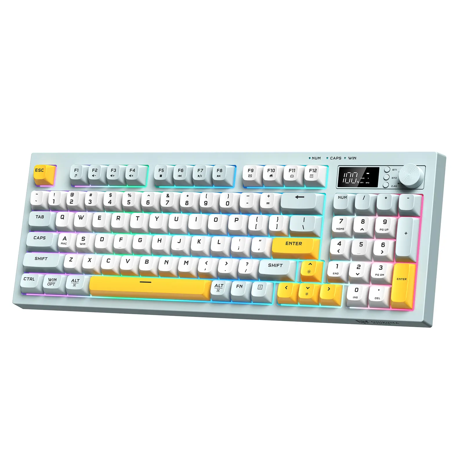 ONIKUMA G80 94 Keys Tri-Mode Wireless Membrane Keyboard with LCD Screen & Multifunction Knob 4 ONIKUMA G80 94 Keys Tri-Mode Wireless Membrane Keyboard with LCD Screen & Multifunction Knob - Image 4