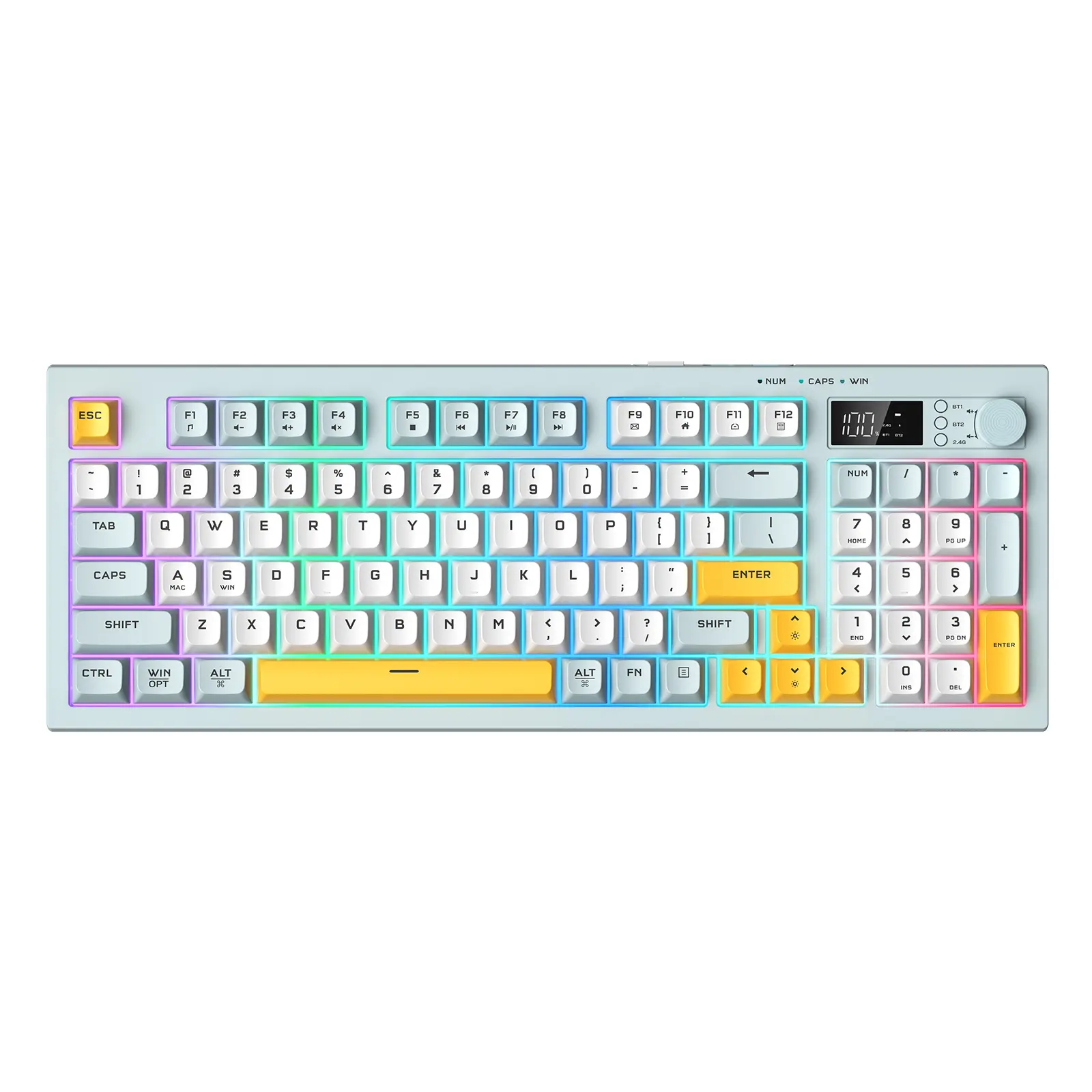 ONIKUMA G80 94 Keys Tri-Mode Wireless Membrane Keyboard with LCD Screen & Multifunction Knob 1 ONIKUMA G80 94 Keys Tri-Mode Wireless Membrane Keyboard with LCD Screen & Multifunction Knob